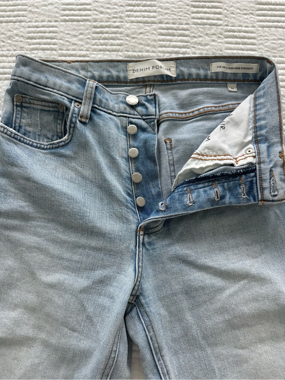 Denim Forum Arlo High Rise Straight Jean
